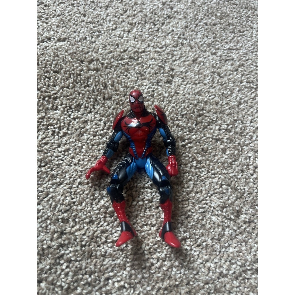 Spider-Man Action Figure ToyBiz 1996 Loose Red Blue Black Vintage Rare Marvel